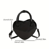 realaiot  Mini Heart Shaped Handbag, Y2K Stylish Crossbody Bag, Trendy Love Purse For Women