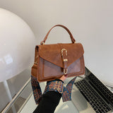 realaiot  Retro Western Shoulder Bag, Classic Textured Crossbody Bag With Retro Pattern Wide Strap