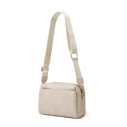 Simple Crossbody Bag, PU Leather Shoulder Bag, Simple Multi Pockets Square Bag