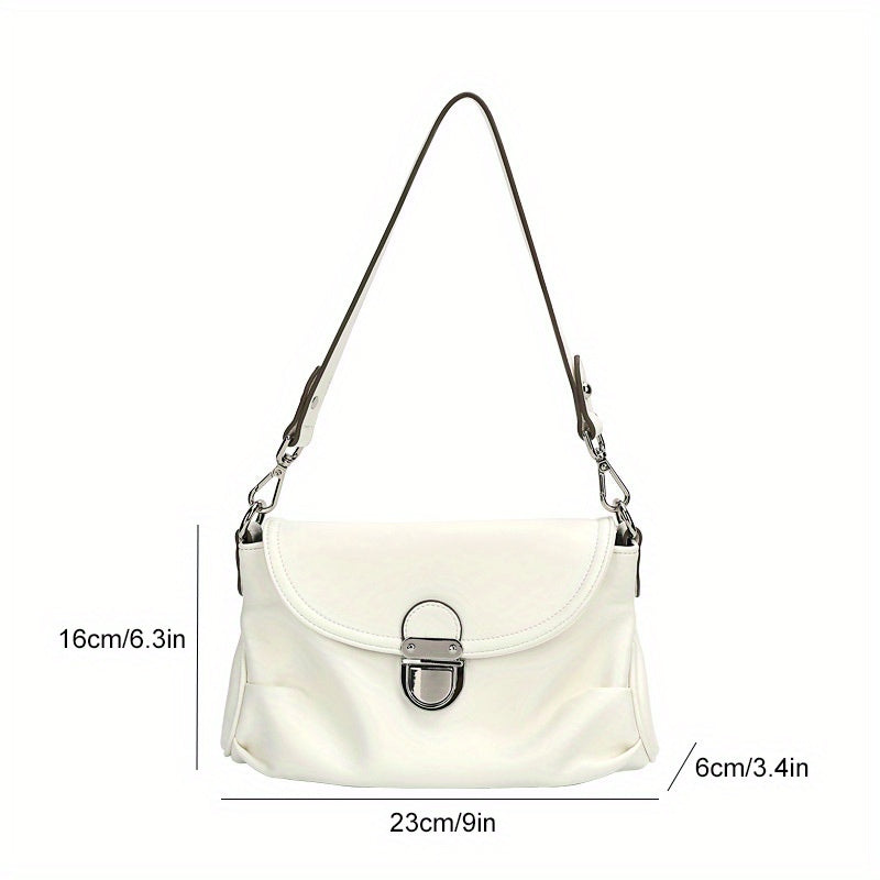 Fashion Flap Shoulder Bag, Trendy PU Underarm Bag, Women's Casual Handbag & Purse