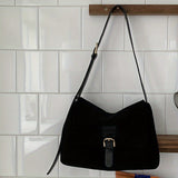 Retro Solid Color Shoulder Bag, Simple Preppy Messenger Bag, Versatile Crossbody Bag For Women
