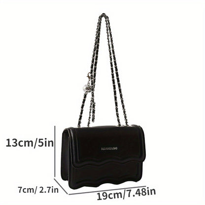 realaiot  Mini Fashion Crossbody Bag, Solid Color Flap Shoulder Bag, Women's Trendy Handbag & Purse