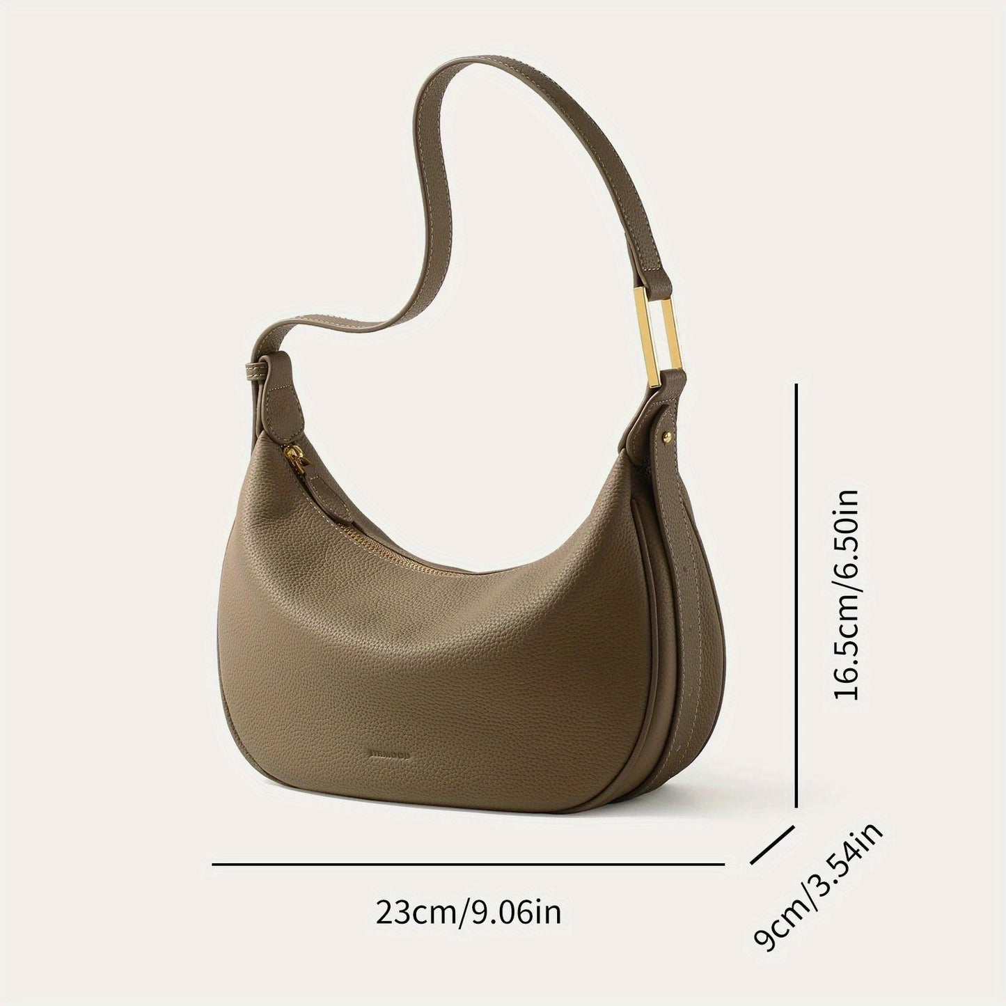 Retro Style Saddle Shoulder Bag, Solid Color Hobo Bag, Women's Leather Underarm Purse