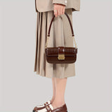 Fashion Solid Color Shoulder Bag, Elegant Retro Handbag, Women's Simple Casual Handbag & Purse