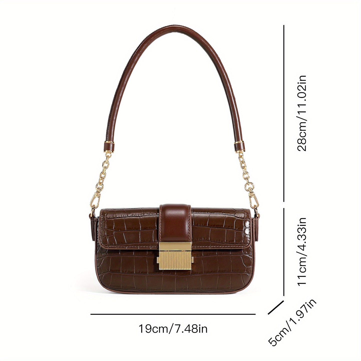 Fashion Solid Color Shoulder Bag, Elegant Retro Handbag, Women's Simple Casual Handbag & Purse