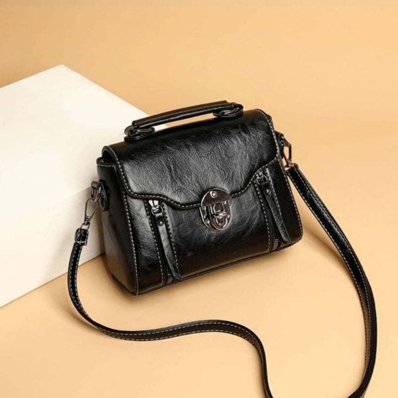 realaiot  Mini Vintage Crossbody Bag, Retro PU Leather Shoulder Bag, Women's Fashion Handbag & Purse