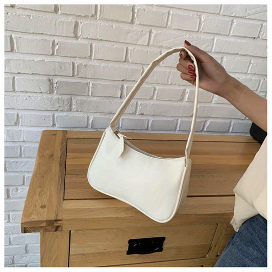 realaiot  Fashion Vegan Shoulder Bag, Trendy Simple Underarm Bag, Women's Casual Handbag & Purse