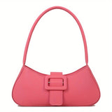 realaiot  Fashion Solid Color Shoulder Bag, Trendy Vegan Underarm Bag, Women's Y2K Handbag & Purse