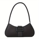 realaiot  Fashion Solid Color Shoulder Bag, Trendy Vegan Underarm Bag, Women's Y2K Handbag & Purse