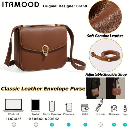 realaiot  ITAMOOD Genuine Leather Crossbody Bag, Vintage Mini Shoulder Bag, Women's Fashion Handbag & Square Purse