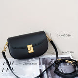 realaiot  Fashion Solid Color Crossbody Bag, Genuine Leather Shoulder Bag, Women's Casual Handbag & Purse
