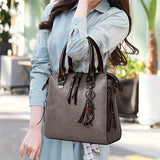 realaiot  4pcs Retro Style Tote Bag Set, Stylish Handbag With Crossbody Bag Wristlet Clutch Purse Card Holder For Women
