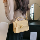 realaiot  Trendy Solid Color Crossbody Bag, All-Match Handbag, Small Flap Crossbody Square Bag