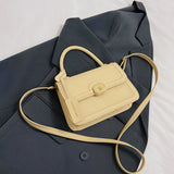 realaiot  Trendy Solid Color Crossbody Bag, All-Match Handbag, Small Flap Crossbody Square Bag