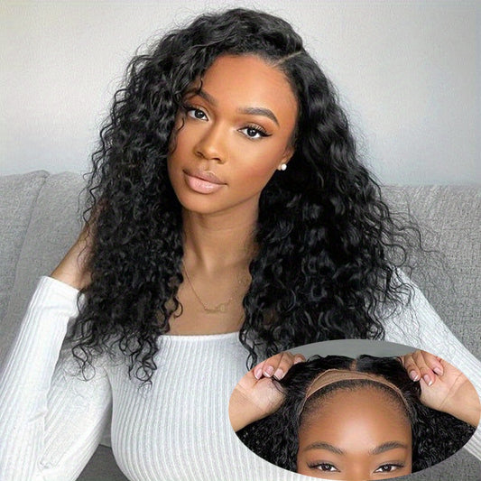 180% Density Water Wave Lace Front Wigs for Women - Glueless, Pre-Plucked, HD 13x6 Lace Frontal, Natural Color, Wet and Wavy, Baby Hair, Basics Style