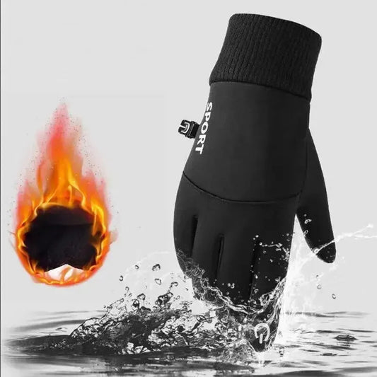 Thermal Ski Gloves - Waterproof, Touchscreen Compatible, Fleece Lined, Warm, and Breathable with Buckle Closure, Hand Washable, and Durable Polyester Woven Fabric for Outdoor Sports and Winter Activities