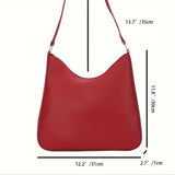 realaiot  Luxury Solid Color Shoulder Bag, Fashion Underarm Purse, Women's Zipper Handbag For Street Wear