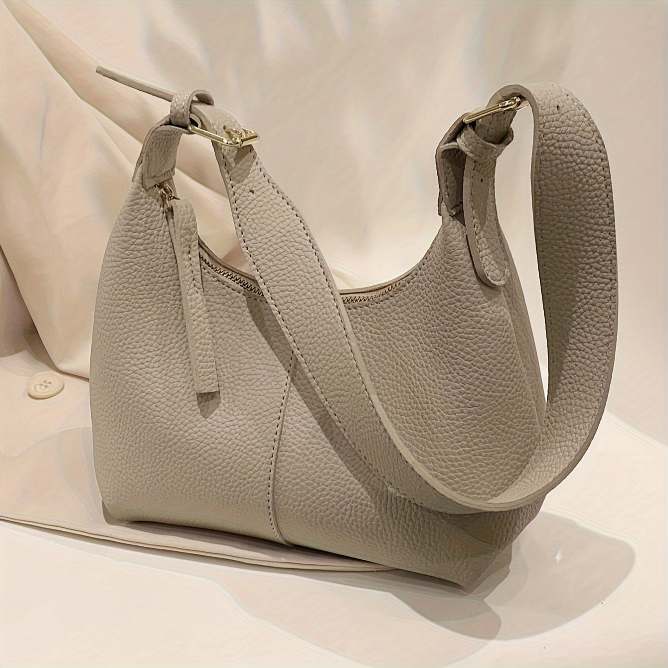 Minimalist All-Match Shoulder Bag, Elegant Crescent Zipper Wallet For Women, All-Match Handbag