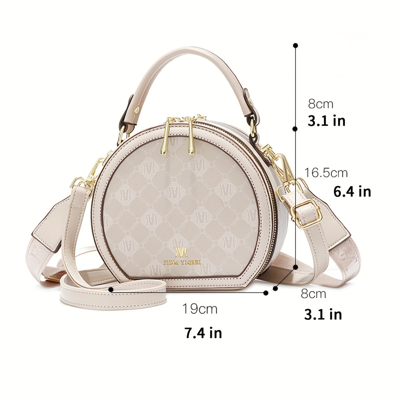 Mini Fashion Round Crossbody Bag, Trendy PU Shoulder Bag, Women's Elegant Handbag & Purse