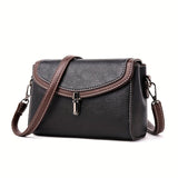 Color Contrast Crossbody Bag, Fashion Turn Lock Flap Purse, Mini Shoulder Bag For Women