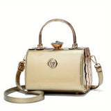 Rhinestone Box Handbags, Fashion Clip Crossbody Bag, Top Ring Clutch Evening Purse For Women