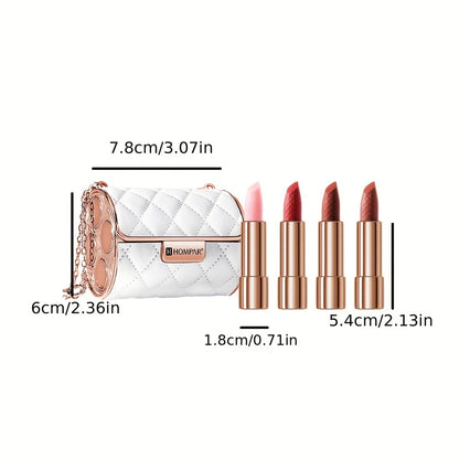 Luxury Leather Bag Soft Misty Lipstick Chain Bag Set Waterproof Non Stick Cup Non Fade Velvet Matte Texture Valentine's Day Gifts