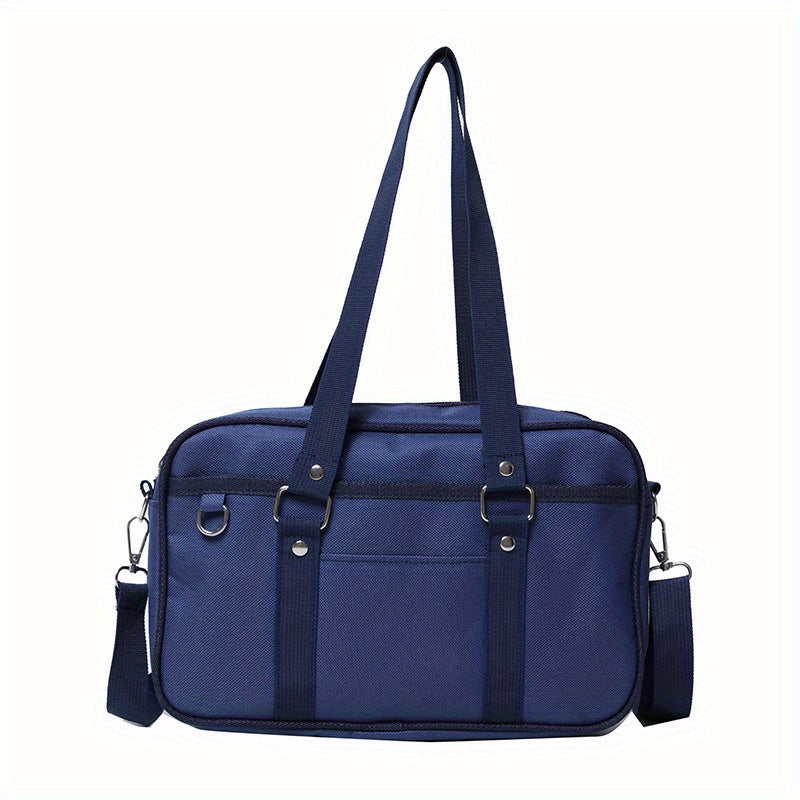realaiot  Color Contrast Square Crossbody Bag, Nylon Lightweight Messenger Bag, Casual Fashion Versatile Shoulder Bag