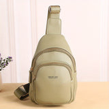 Leisure Solid Color Sling Bag, Zipper Fancy Pack, PU Leather Chest Bag For Outdoor Sports
