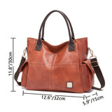 realaiot  Vintage Top Handle Satchel Bag, Retro Large Capacity Hobo Tote Bag, Casual Handbag & Shoulder Purse