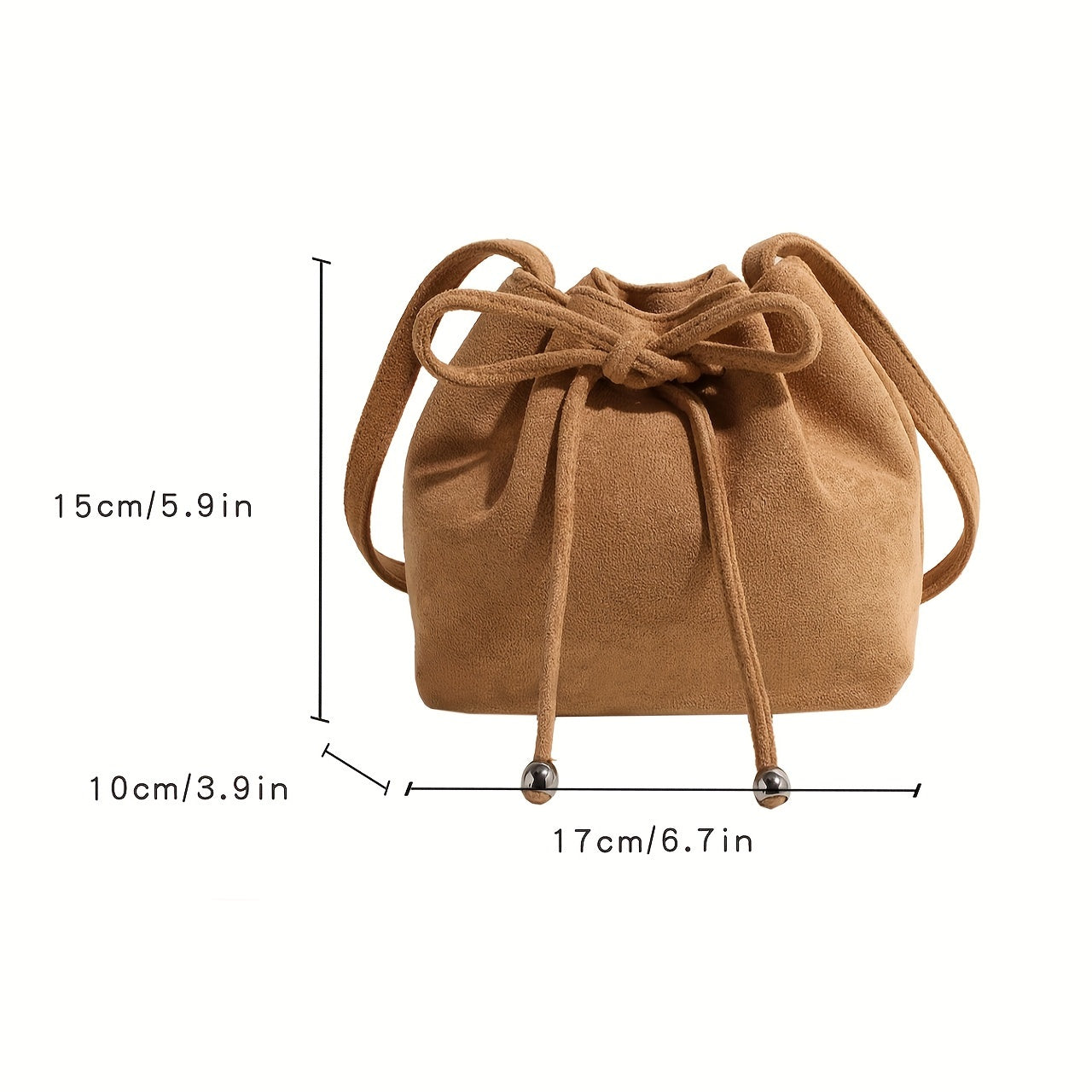 realaiot  Mini Fashion Drawstring Bucket Bag, Retro Crossbody Bag, Women's Casual Handbag, Shoulder Bag & Purse