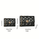 realaiot  Mini Fashion Quilted Crossbody Bag, Trendy Flap Shoulder Bag, Women's Casual Handbag & Purse