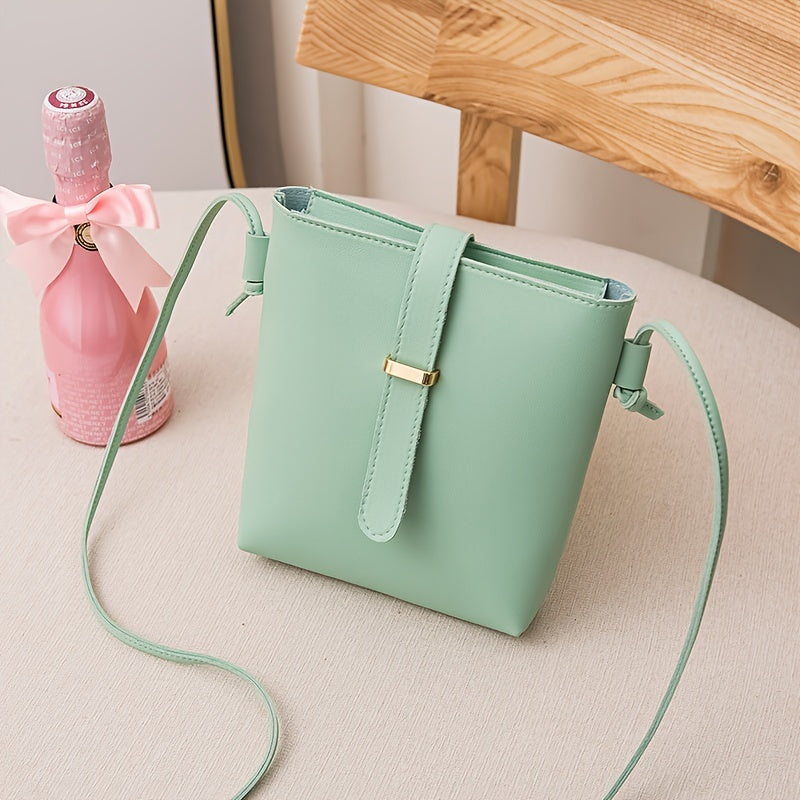 realaiot  Mini Crossbody Bucket Bag, Trendy PVC Shoulder Bag, Women's Casual Fashion Handbag & Phone Purse (14.99cm X 17.98cm X 3.99cm)