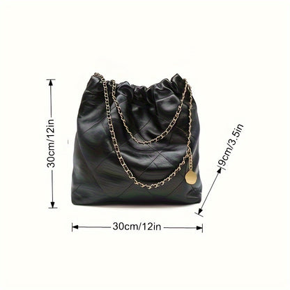 realaiot  Fashion Simple Shoulder Bag, Trendy Vegan Hobo Bag, Women's Casual Handbag & Tote Purse