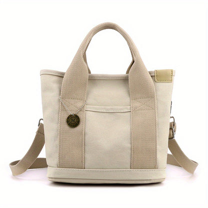 Portable Lunch Box Bag, Canvas Tote Bag For Women, Multi Layer Crossbody Bag For Work & Go Out