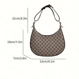 realaiot  Fashion Crescent Shoulder Bag, Trendy Underarm Hobo Bag, Women's Casual Handbag & Purse