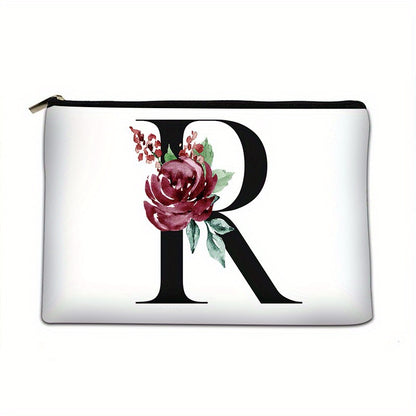 realaiot  Flower Pattern Zipper Coin Purse, Lightweight Clutch Purse, Portable Versatile Cosmetic Bag