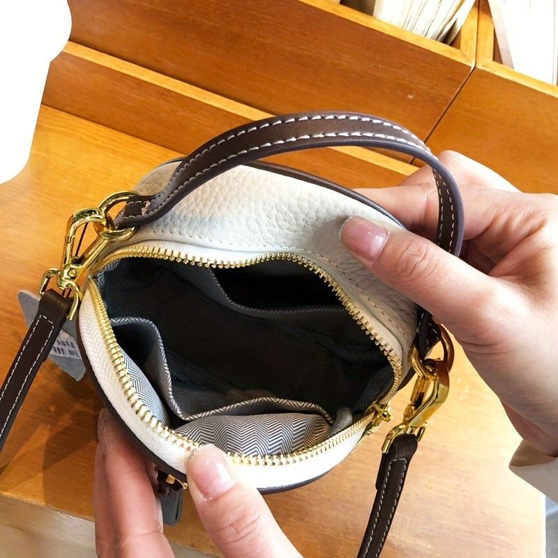 realaiot  Mini Solid Color Hand Bag, Cute Simple Casual PU Leather Crossbody Bag, Women's Fashion Versatile Daily Shoulder Bag & Purse (17.02cmx19.05cmx8.13cm)