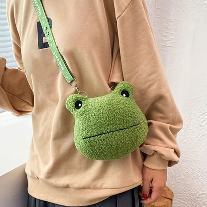 realaiot  Frog Shaped Crossbody Bag, Kawaii Cartoon Shoulder Bag, Cute Stuffed Animal Coin Purses