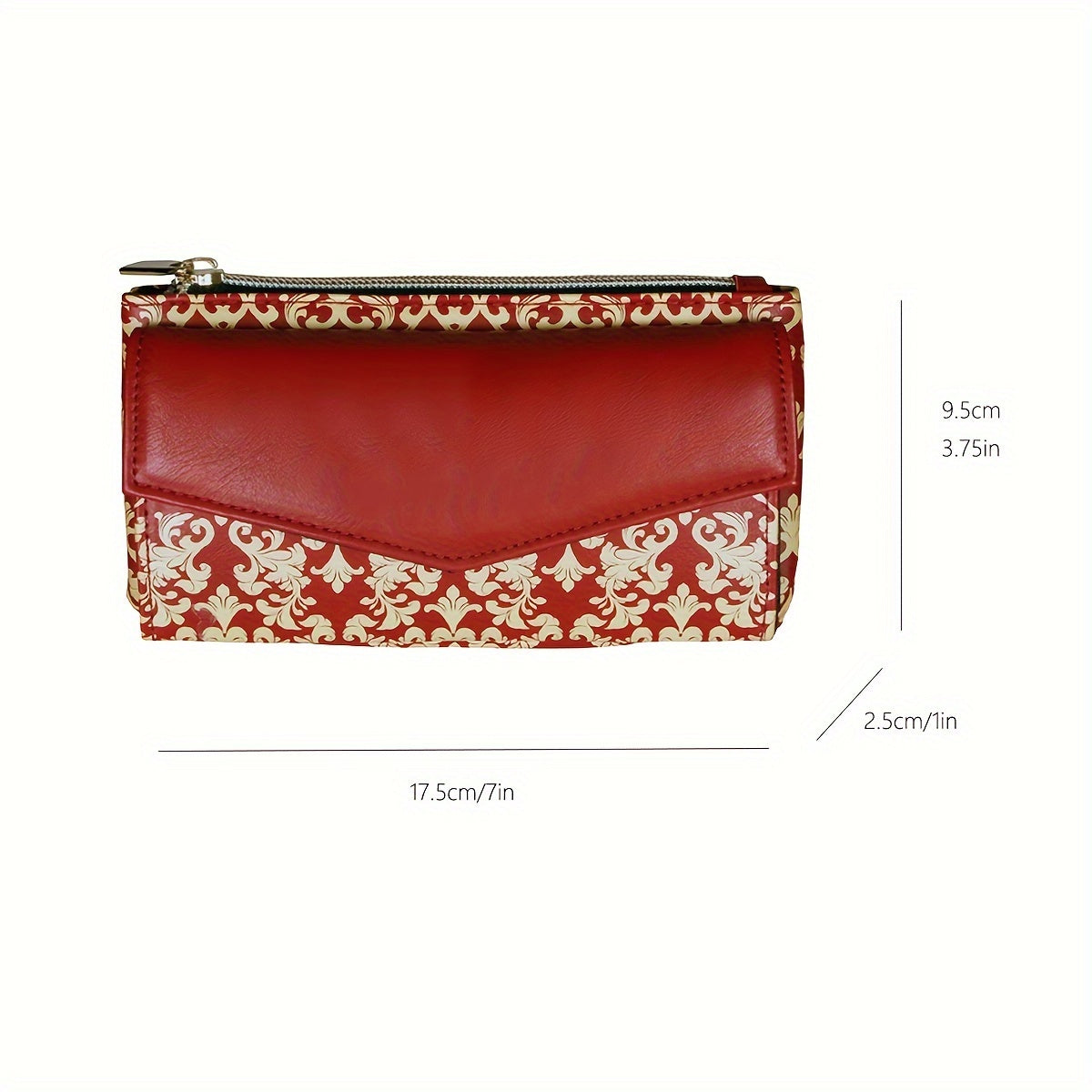 realaiot Classic Vintage Pattern Long Wallet, Chinese Style Clutch Coin Purse, Large Capacity Card Bag