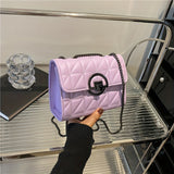 realaiot  Mini Fashion Quilted Crossbody Bag, Trendy Flap Shoulder Bag, Women's Casual Handbag & Purse