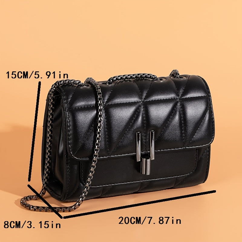 realaiot Trendy Geometric Quilted Square Crossbody Bag, All-match Phone Lipstick Coin Bag, Perfect Casual Shoulder Bag For Daily Use