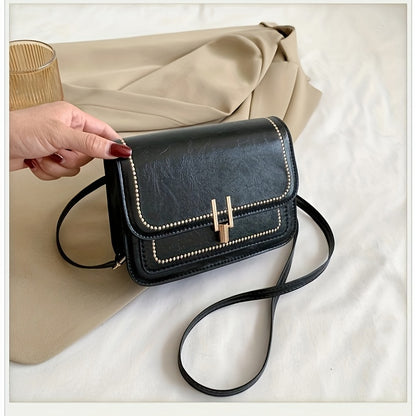 realaiot  Mini Vintage Crossbody Bag, Retro Flap Shoulder Bag, Women's Fashion Handbag & Phone Purse