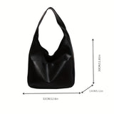 Vintage Vegan Shoulder Bag, Retro Simple Hobo Bag, Women's Casual Handbag & Tote Purse