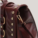 realaiot Vintage Handbag For Women, Trendy Rivet Decor Crossbody Bag, Y2K Preppy School Handbag