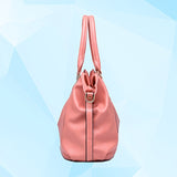 Soft Faux Leather Pink Tote Handbag, Women's Large Capacity Shoulder Hobo Purse With Removable Strap