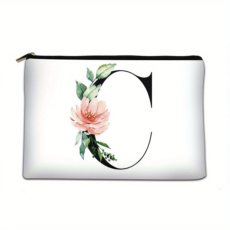 realaiot  Flower Pattern Zipper Coin Purse, Lightweight Clutch Purse, Portable Versatile Cosmetic Bag