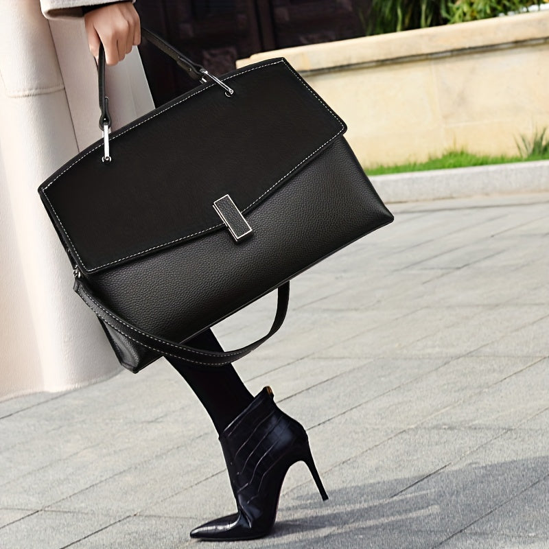 Women's Simple Large Capacity Bag : Minimalist Top Handle Satchel Bag, One Shoulder Crossbody Bag