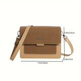 realaiot Mini Fashion Crossbody Bag, Elegant Flap Shoulder Bag, Women's Simple Casual Handbag & Purse