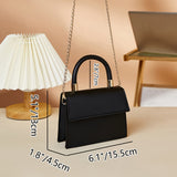 realaiotFashion Mini Handbag For Women, Minimalist Chain Crossbody Bag, Simple Top Handle Square Purse