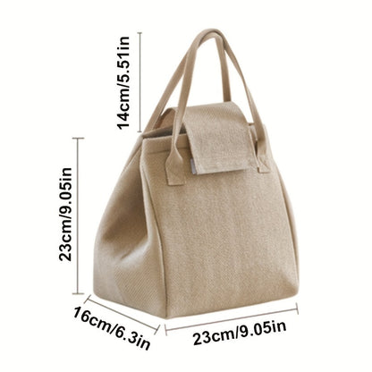 1pc Jute Bento Bag, Ice Pack Multifunctional Outdoor Picnic Bag, Aluminum Foil Lunch Bag, Waterproof Bag, Lunch Box Bag, Hand Wash, Insulated Lunch Container Picnic Bag For Teenagers And Workers At School, Classroom, Canteen, Back School